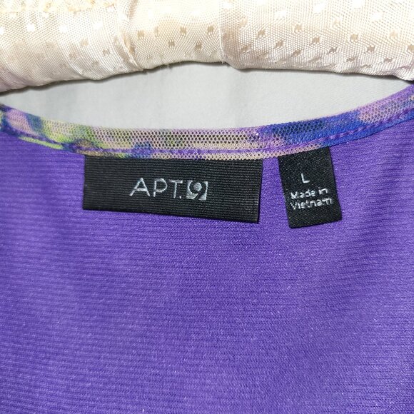 Apt 9 Floral Ruffle Blouse, capped sleeves, scoop neck, size L - Picture 2 of 9